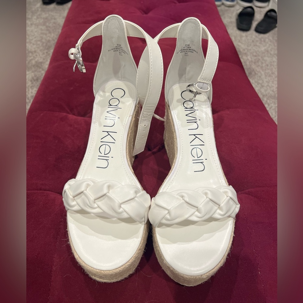 Calvin Klein Espadrille Wedge Sandals - Size 8.5